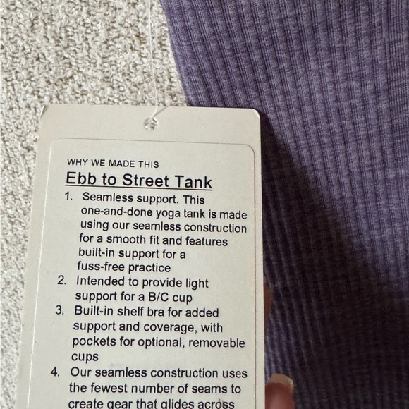 Lululemon Ebb to Street Tank, size 8/Medium. NWT! - Picture 4 of 7